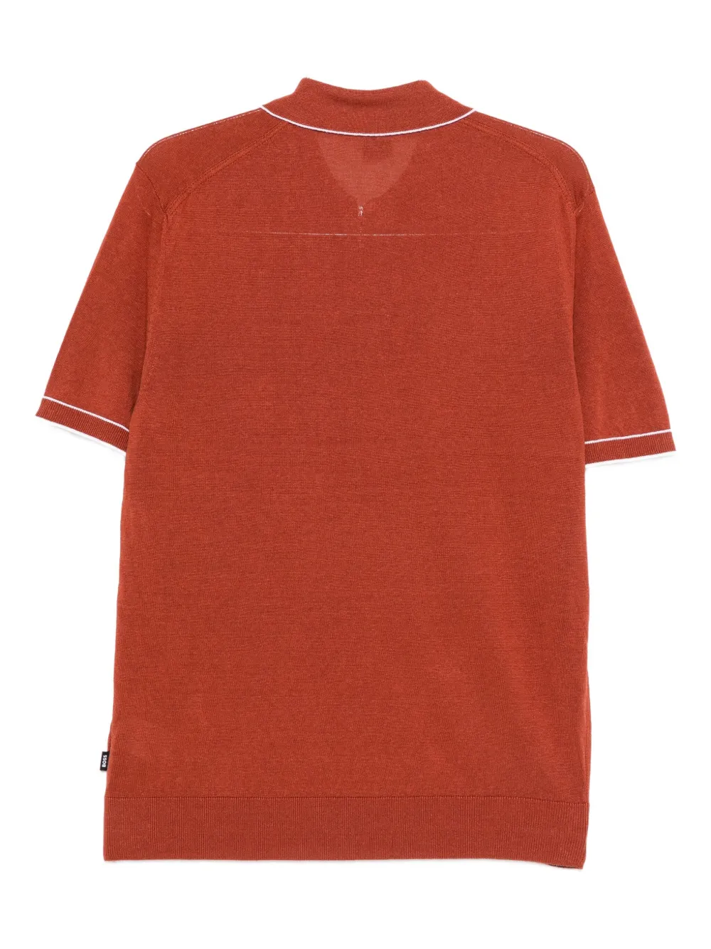 BOSS half-zip knitted polo shirt Rood