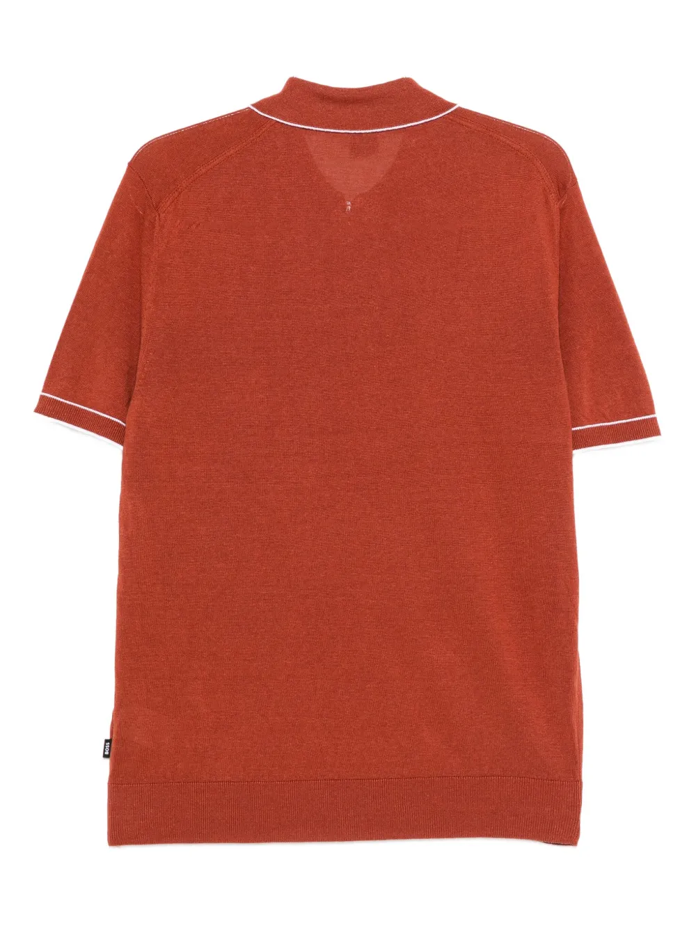 BOSS Poloshirt met halve rits - Rood