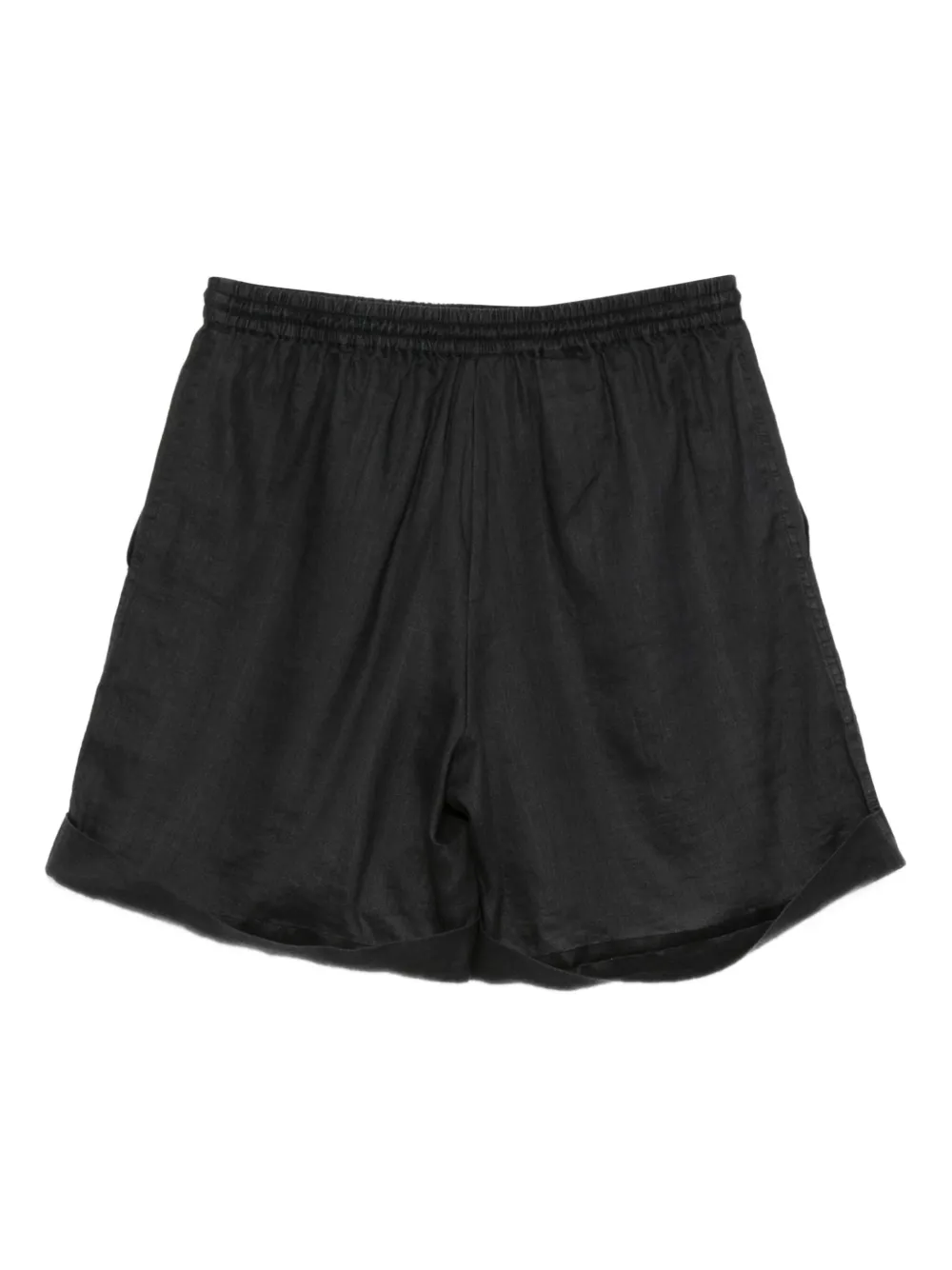 BOSS Ramie shorts met trekkoord Zwart