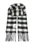 Marni plaid fringed scarf - Black