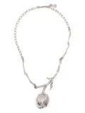 Marni rose-pendant necklace - Silver