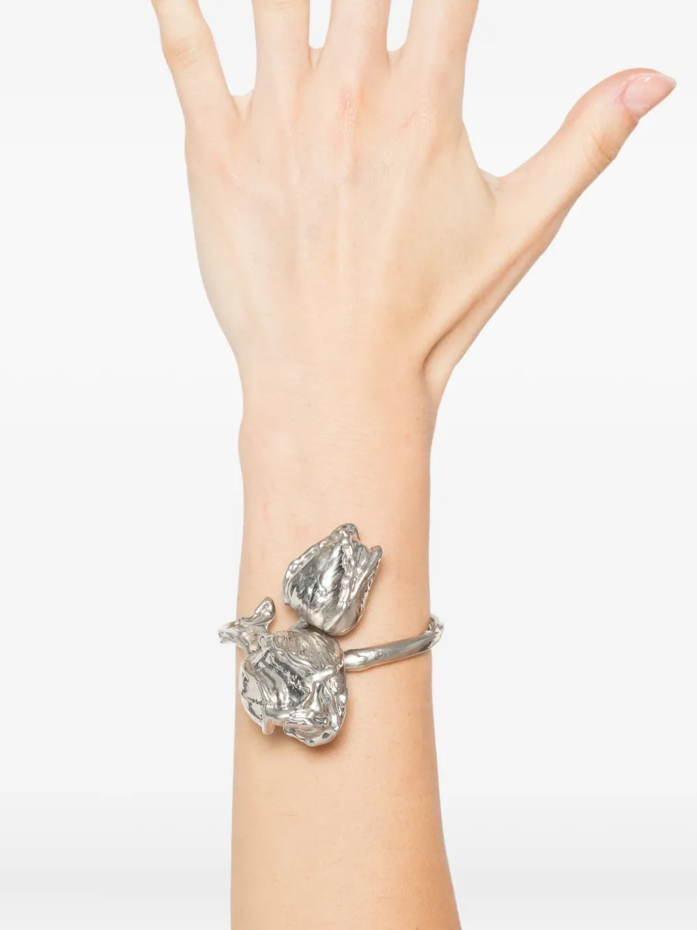 Marni Bold Sculptural Textured Statement Bracelets In Metallic