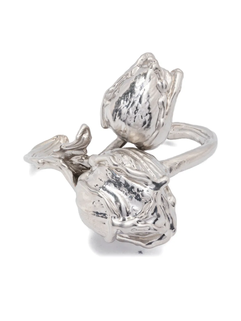 Marni Bold Sculptural Textured Statement Bracelets In Metallic