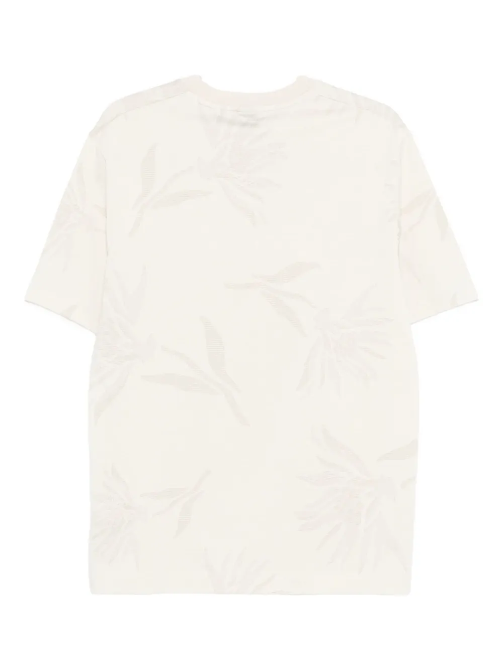 BOSS floral-print cotton t-shirt Beige