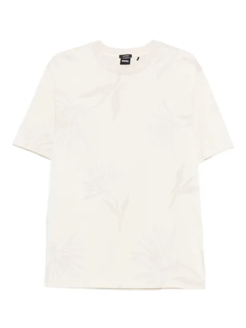 BOSS floral-print cotton t-shirt
