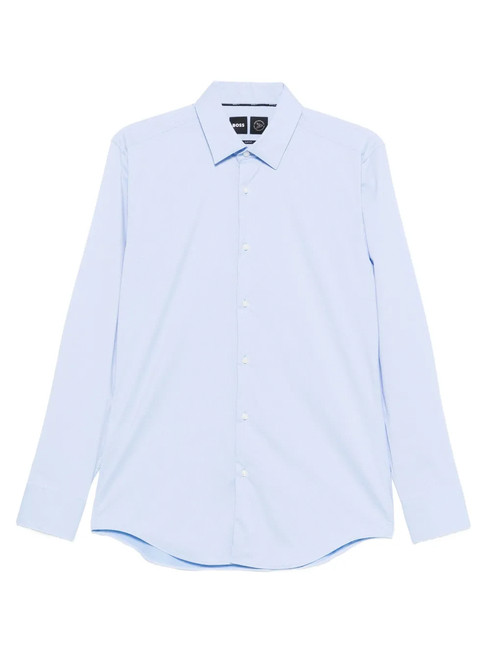 BOSS long-sleeved button-up shirt Blauw