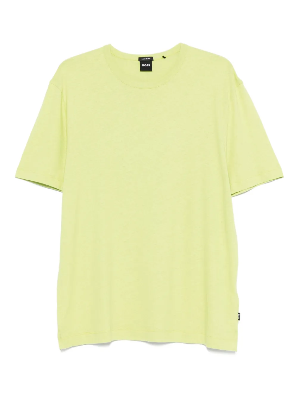 BOSS linen T-shirt Groen