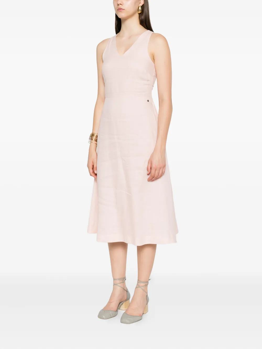 BOSS Midi-jurk met V-hals Roze