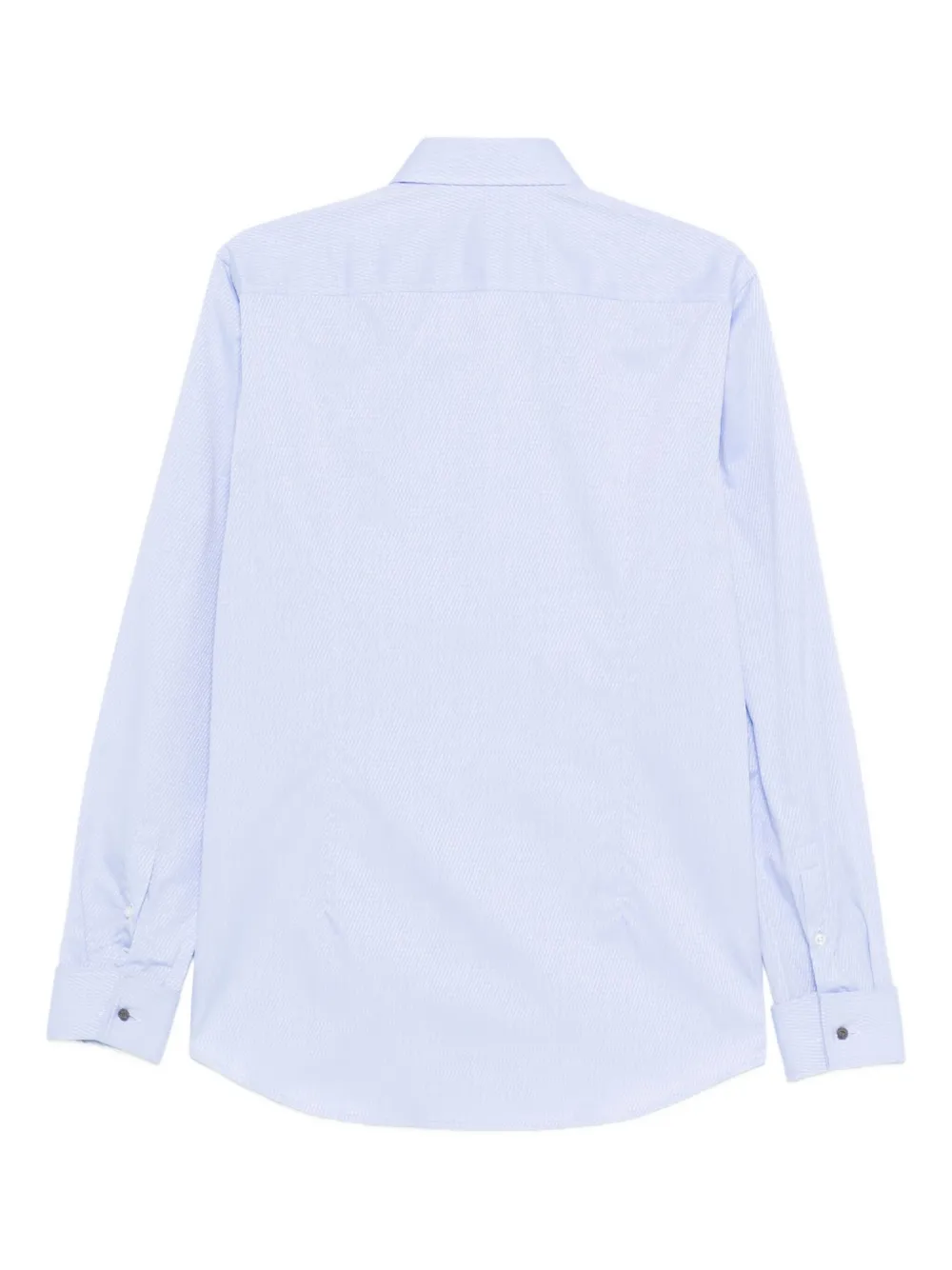 BOSS textured cotton shirt Blauw