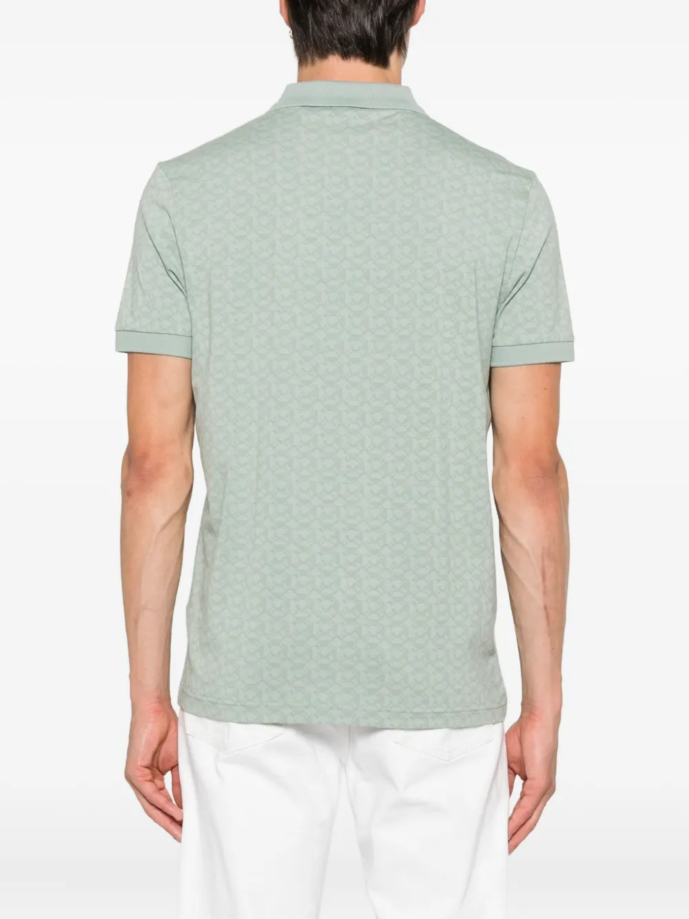 BOSS logo-print polo shirt Groen