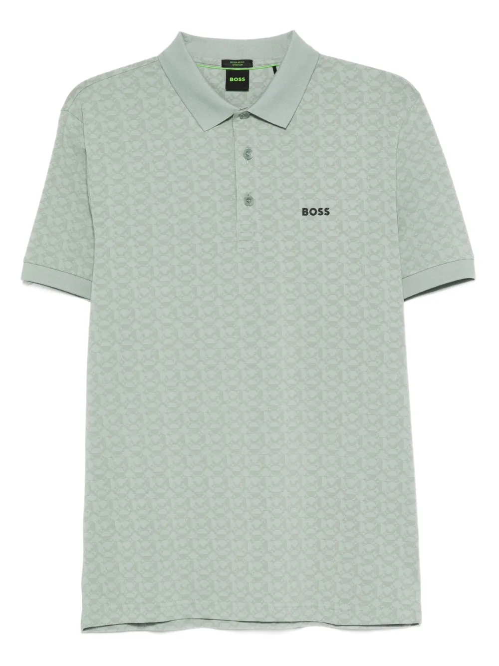 BOSS logo-print polo shirt Groen