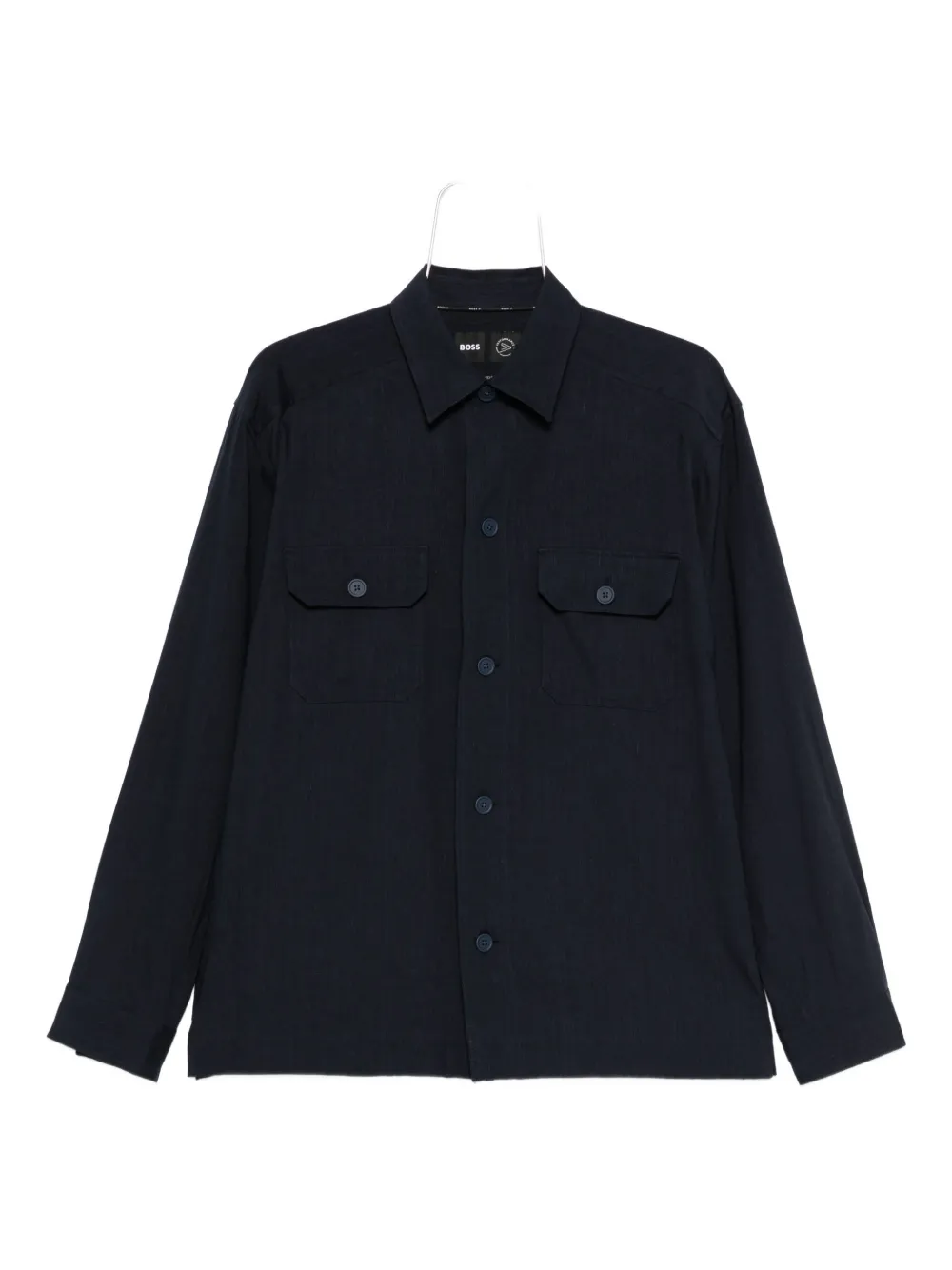 BOSS flat pocket shirt Blauw