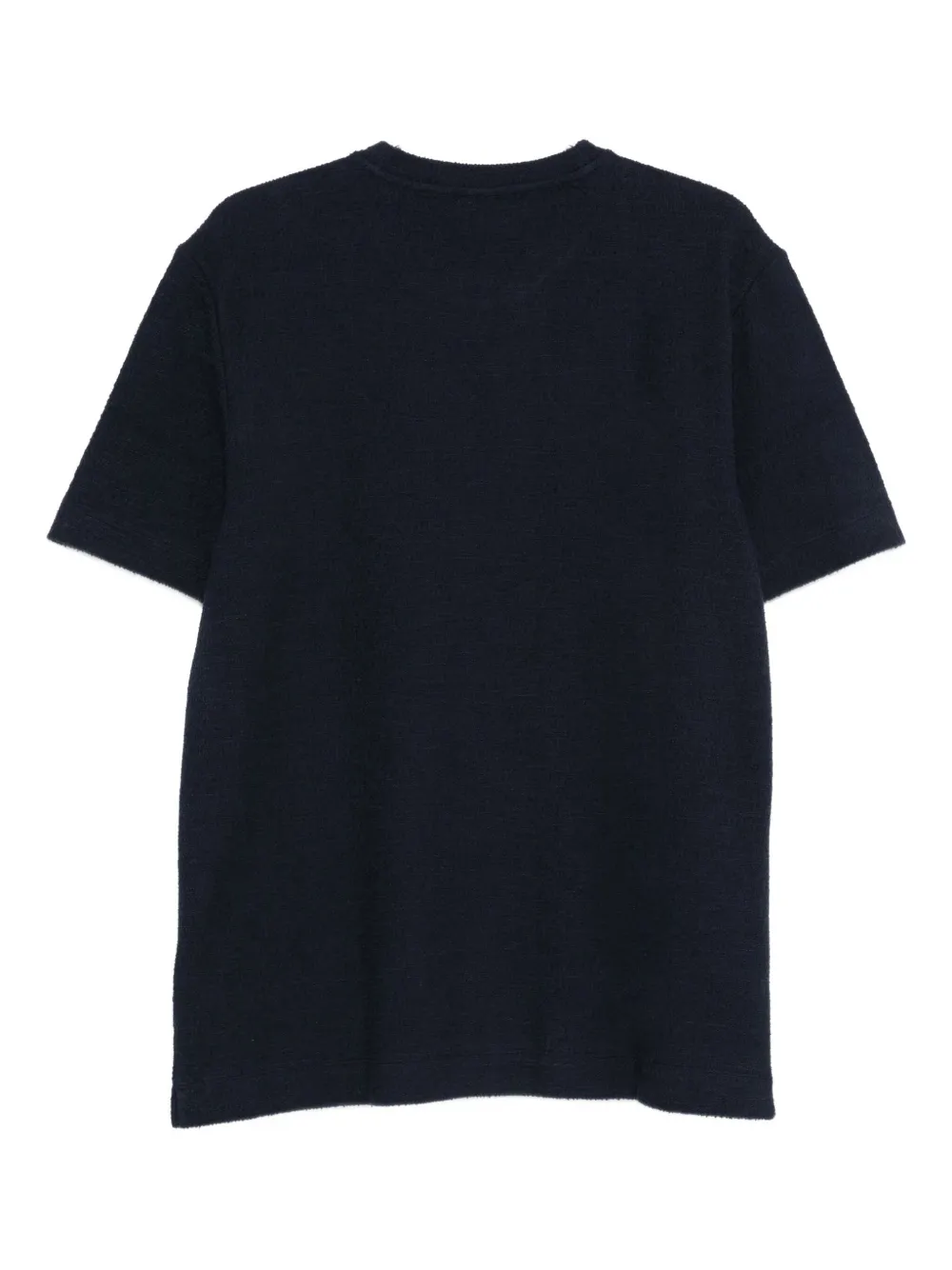 BOSS textured cotton T-shirt Blauw