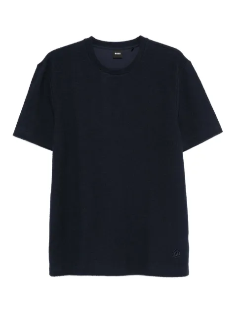 BOSS textured cotton T-shirt