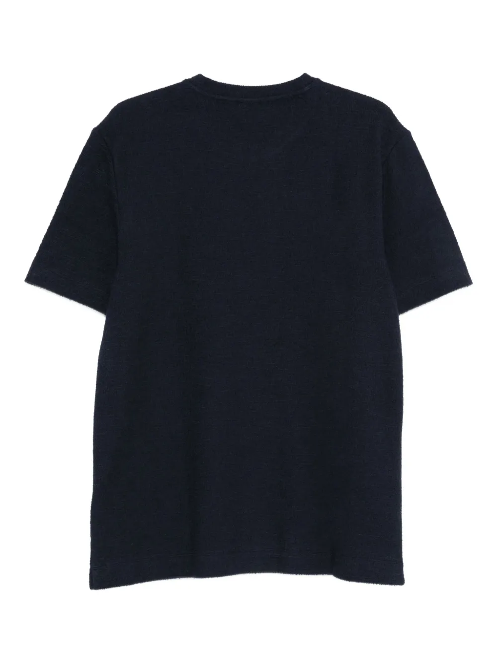 BOSS Katoenen T-shirt met textuur - Blauw