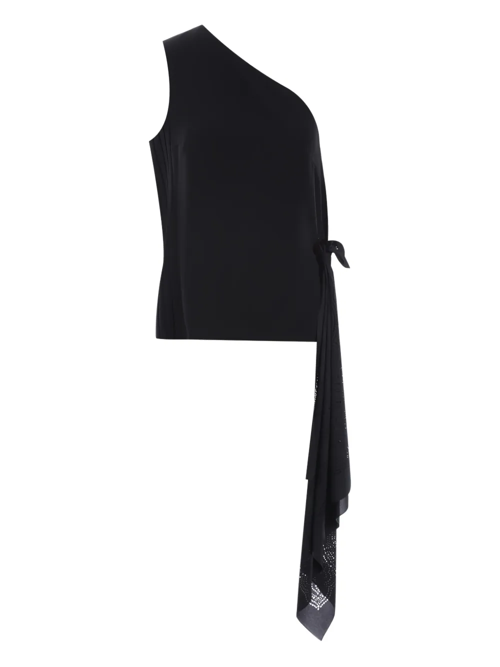 Givenchy one-shoulder laser-cut top Zwart