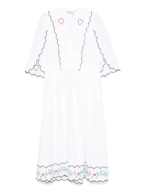 Stella Nova heart-embroidered midi dress