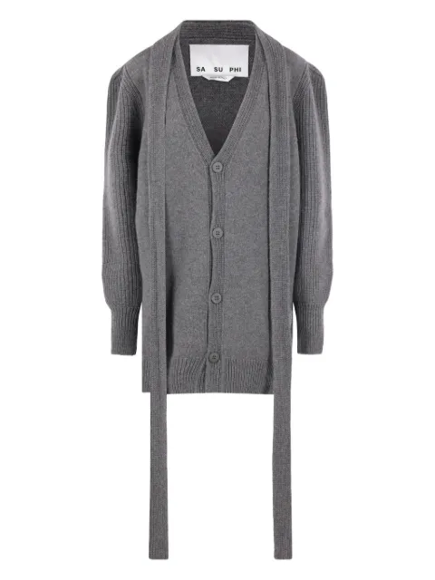 SA SU PHI buttoned tie cardigan