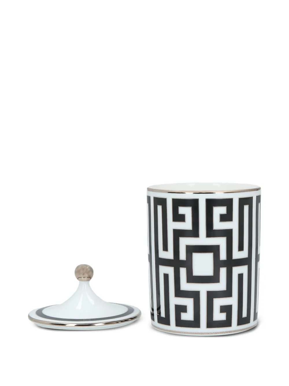 GINORI 1735 labirinto-motif porcelain candle (284g) - Wit