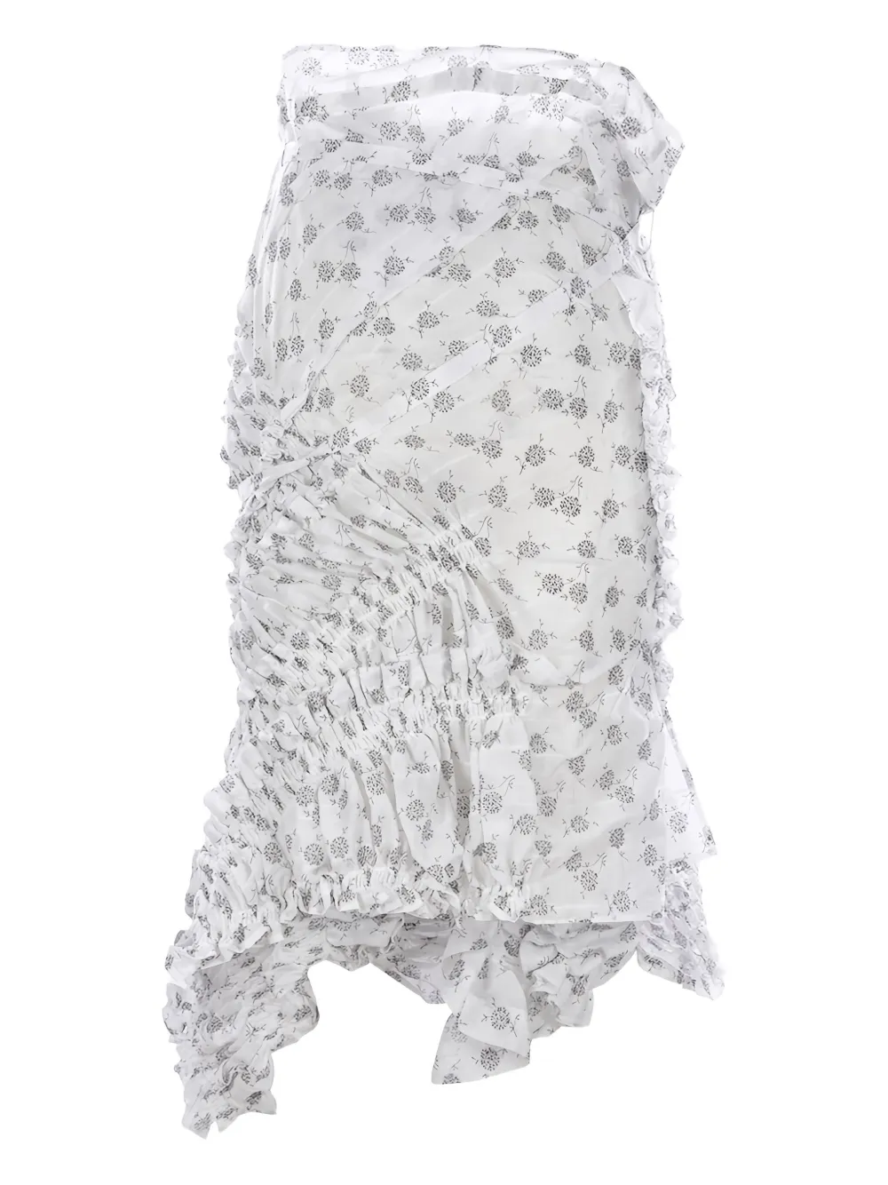 Comme des Garçons TAO floral ruffled skirt Wit