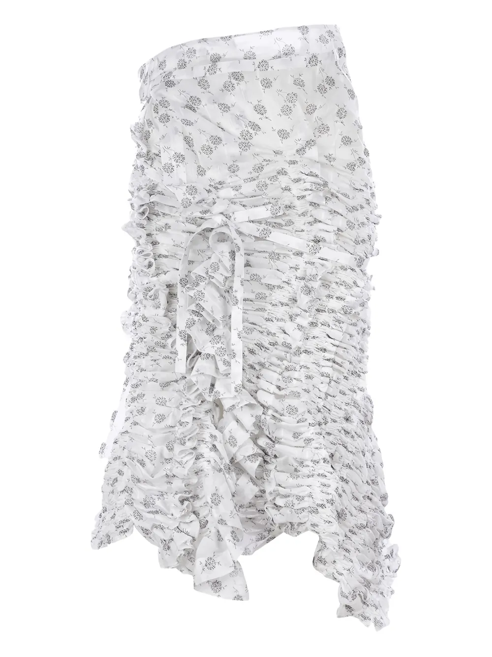 Comme des Garçons TAO floral ruffled skirt Wit