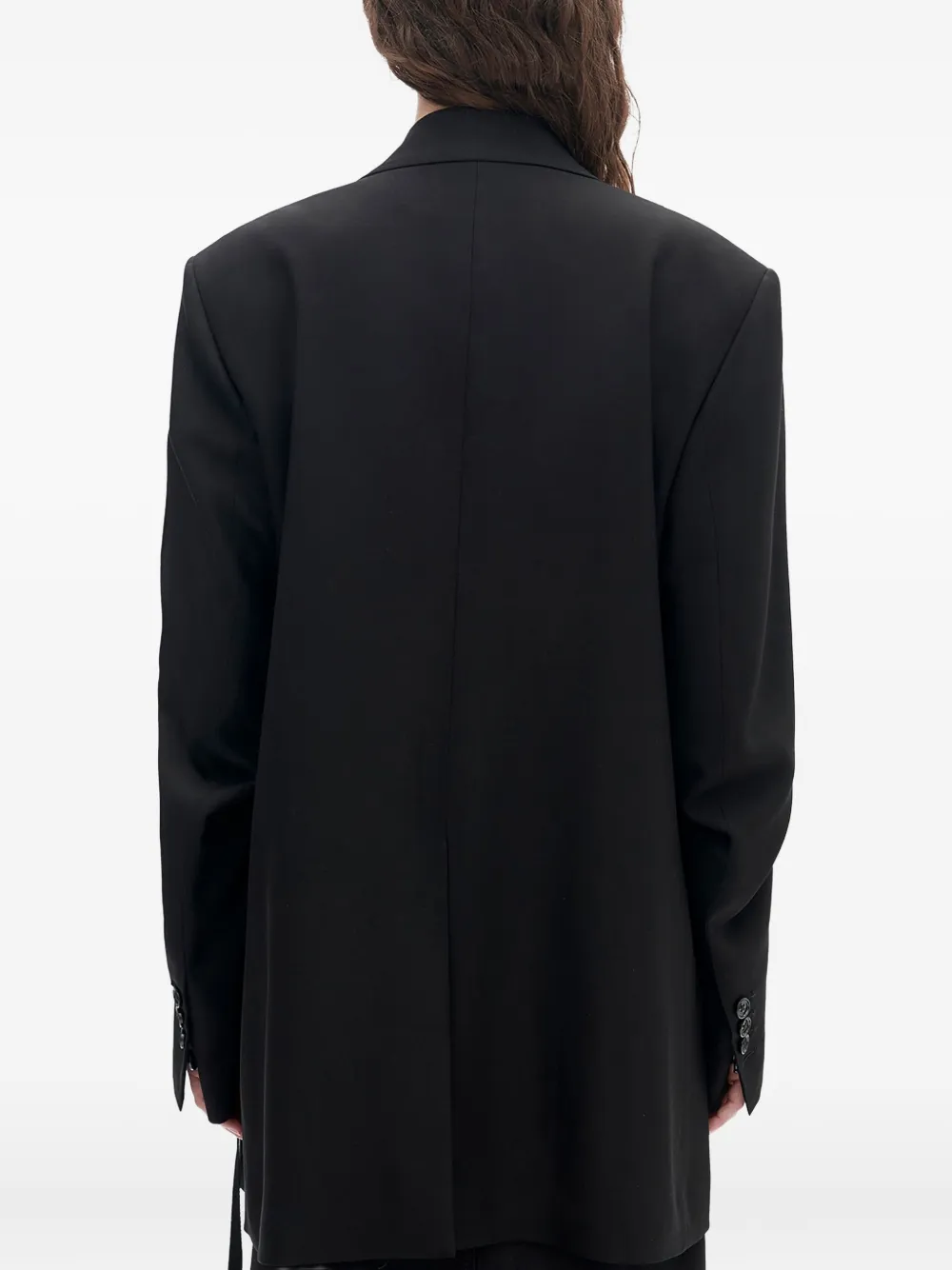 Ann Demeulemeester Agnes blazer met enkele rij knopen Zwart