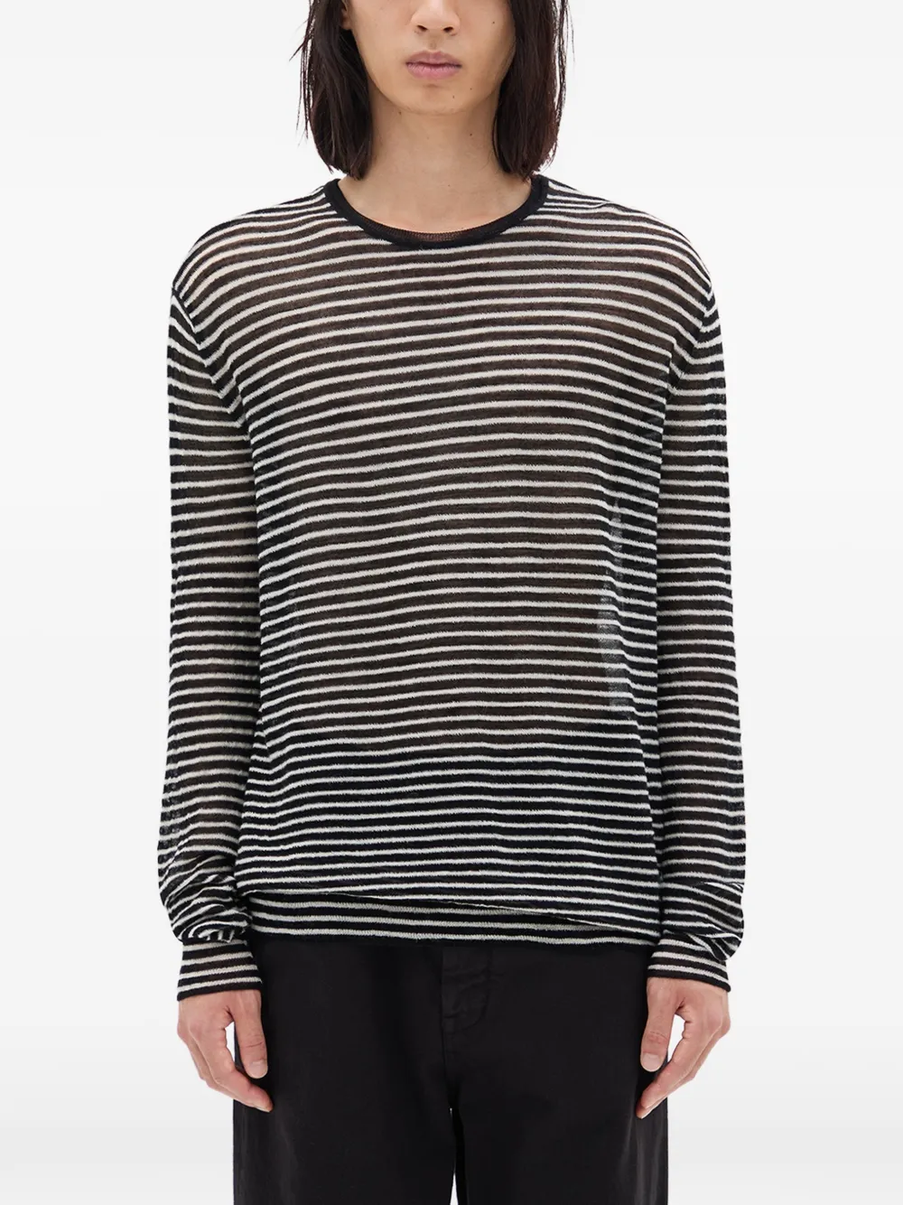 Ann Demeulemeester Racin striped sweater - Nero