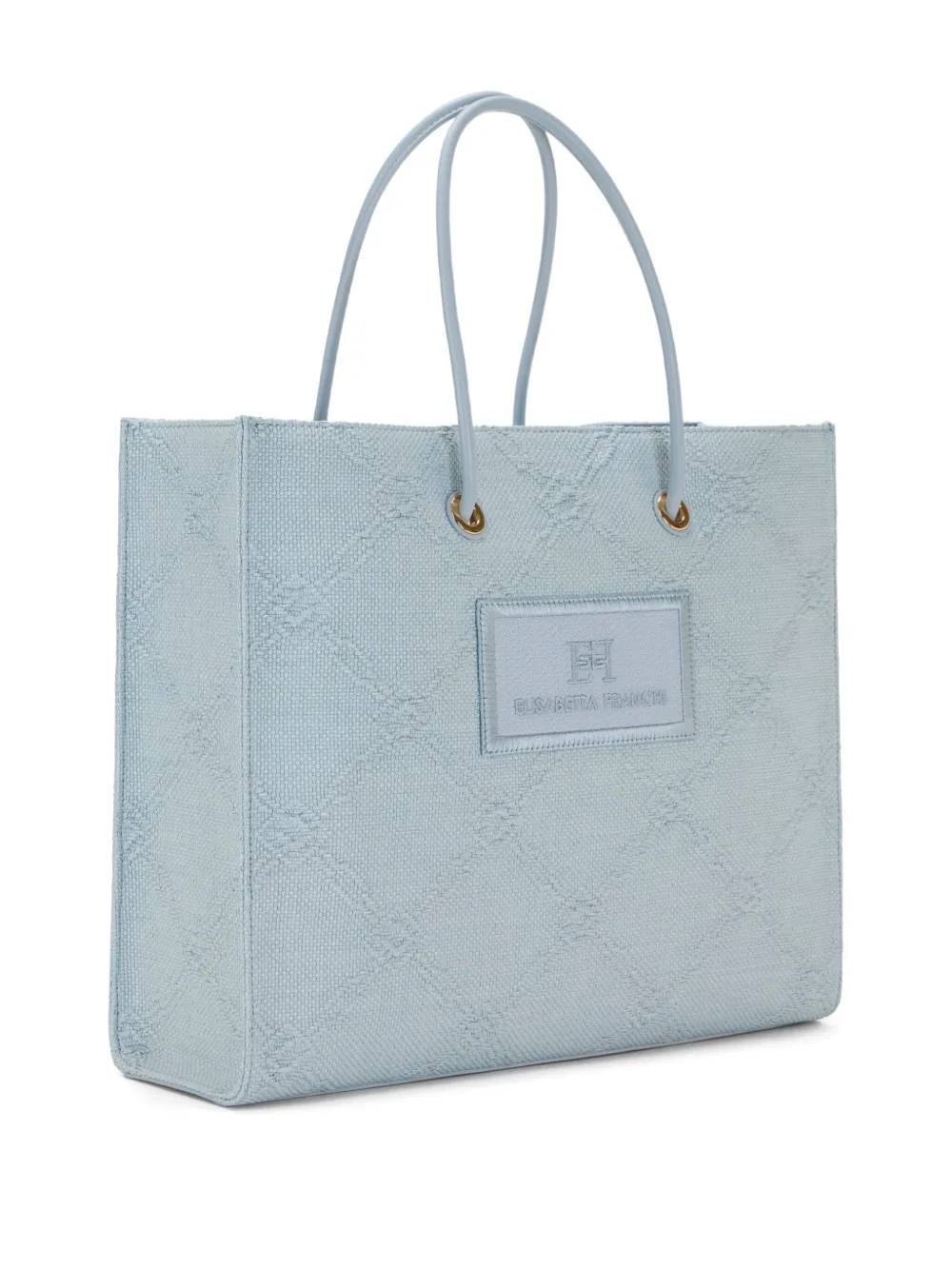 Elisabetta Franchi Shopper met geborduurd logo Blauw