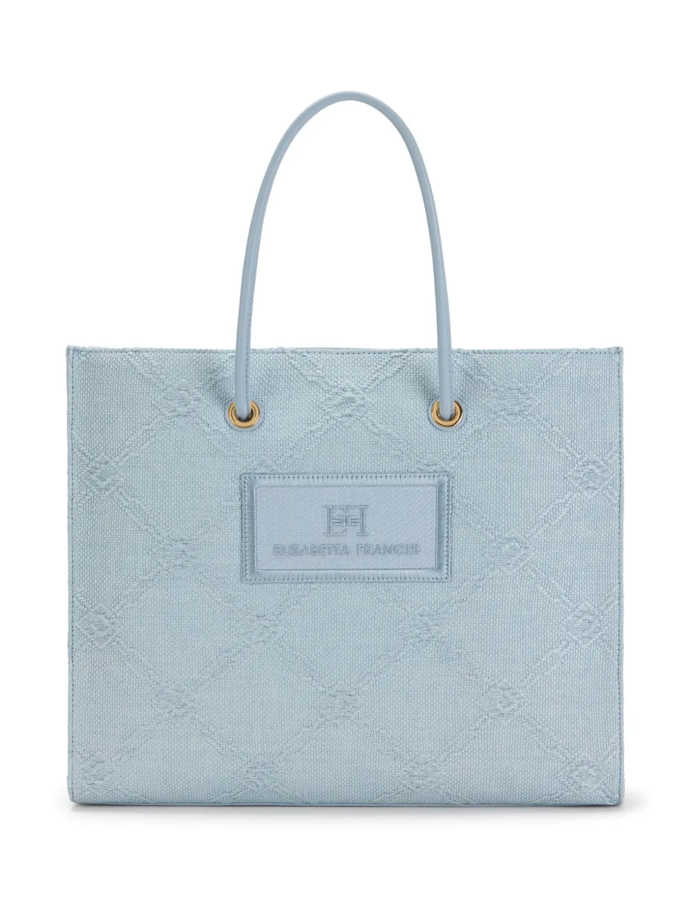 Elisabetta Franchi Shopper met geborduurd logo Blauw