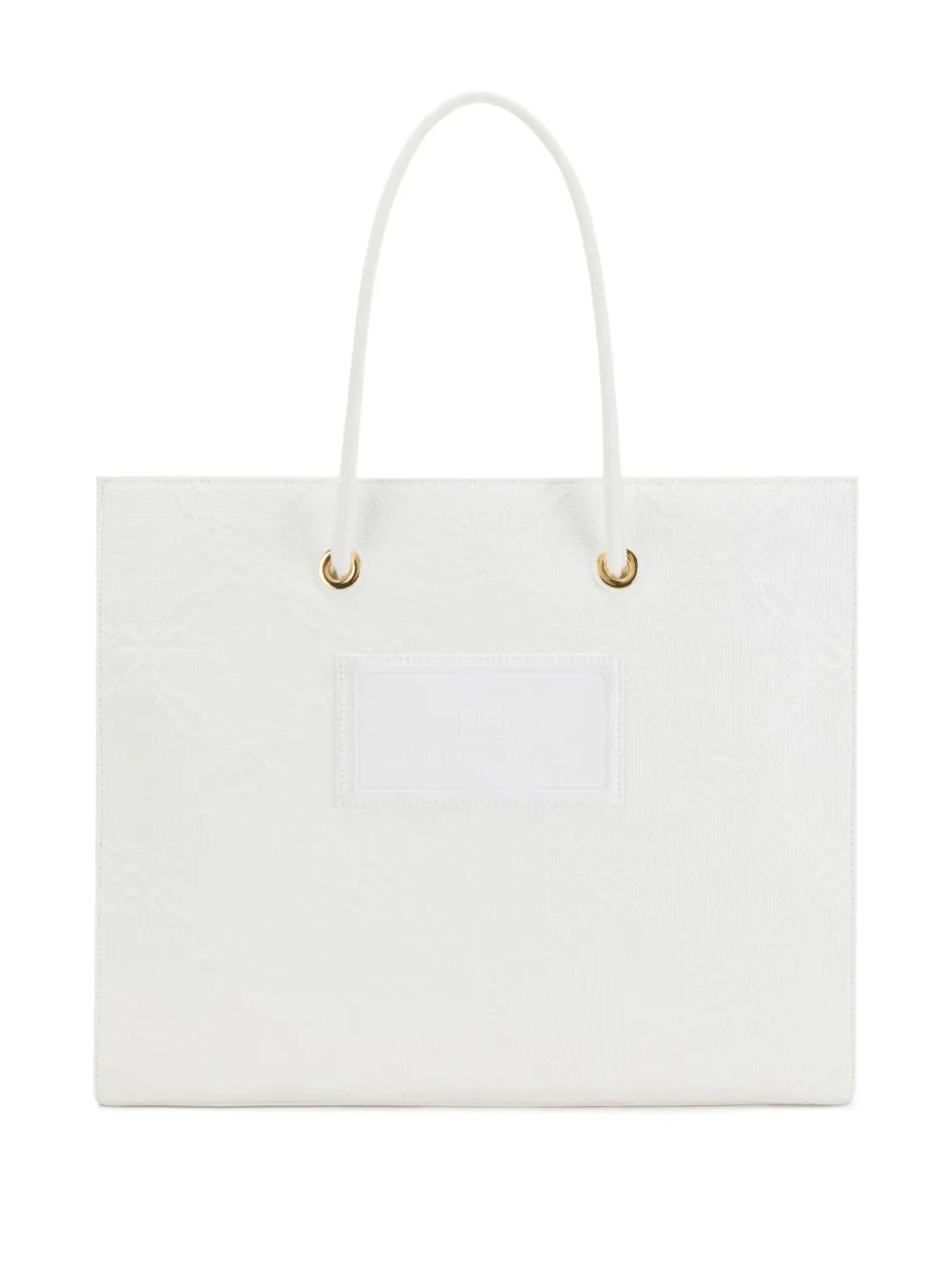 Elisabetta Franchi large leather tote bag - Beige