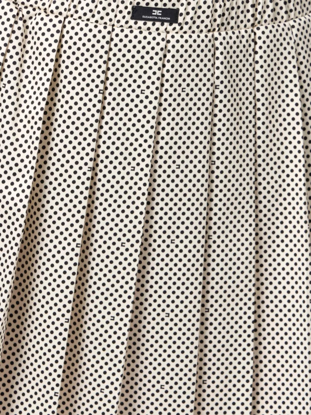 Elisabetta Franchi Plooirok met stippen Beige