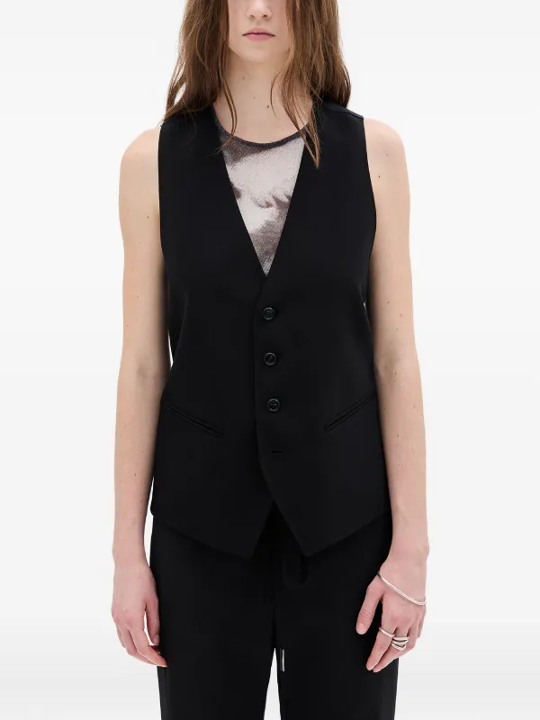Ann Demeulemeester Charlotte Button-fastening Waistcoat in Black