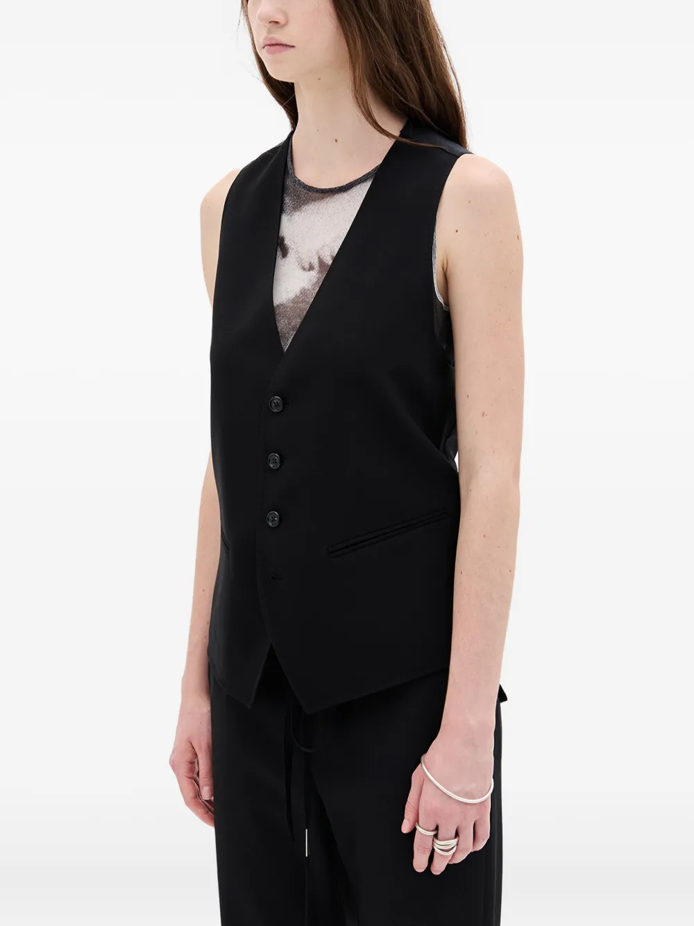 Ann Demeulemeester Charlotte Button-fastening Waistcoat In Black