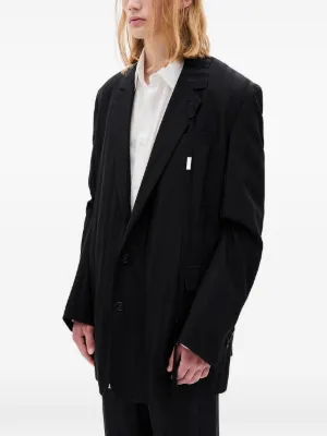 ANN DEMEULEMEESTER ネイビー ジャケット S ANN DEMEULEMEESTER - SS11 Hooded silky jacket with lining