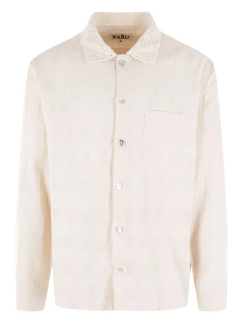 Kartik Research crochet-collar cotton shirt