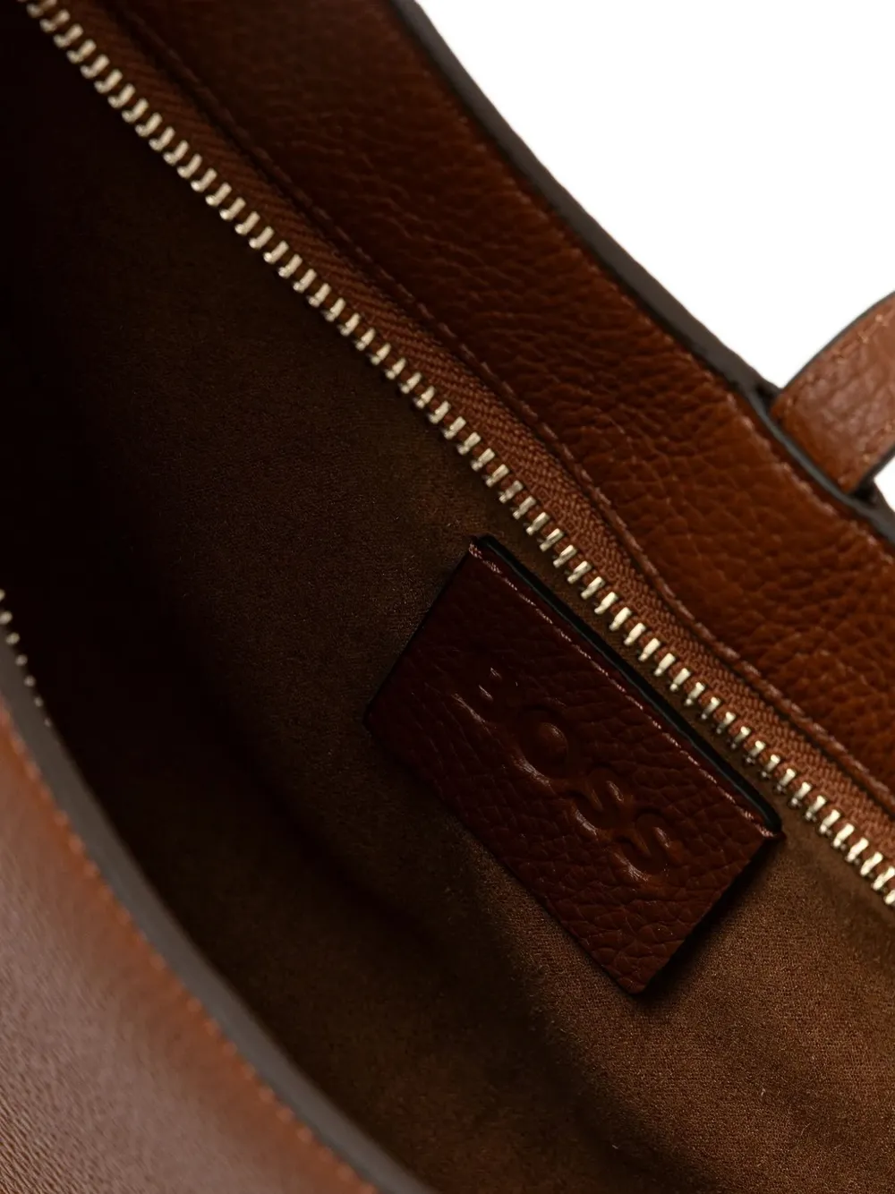 BOSS Leren shopper Bruin