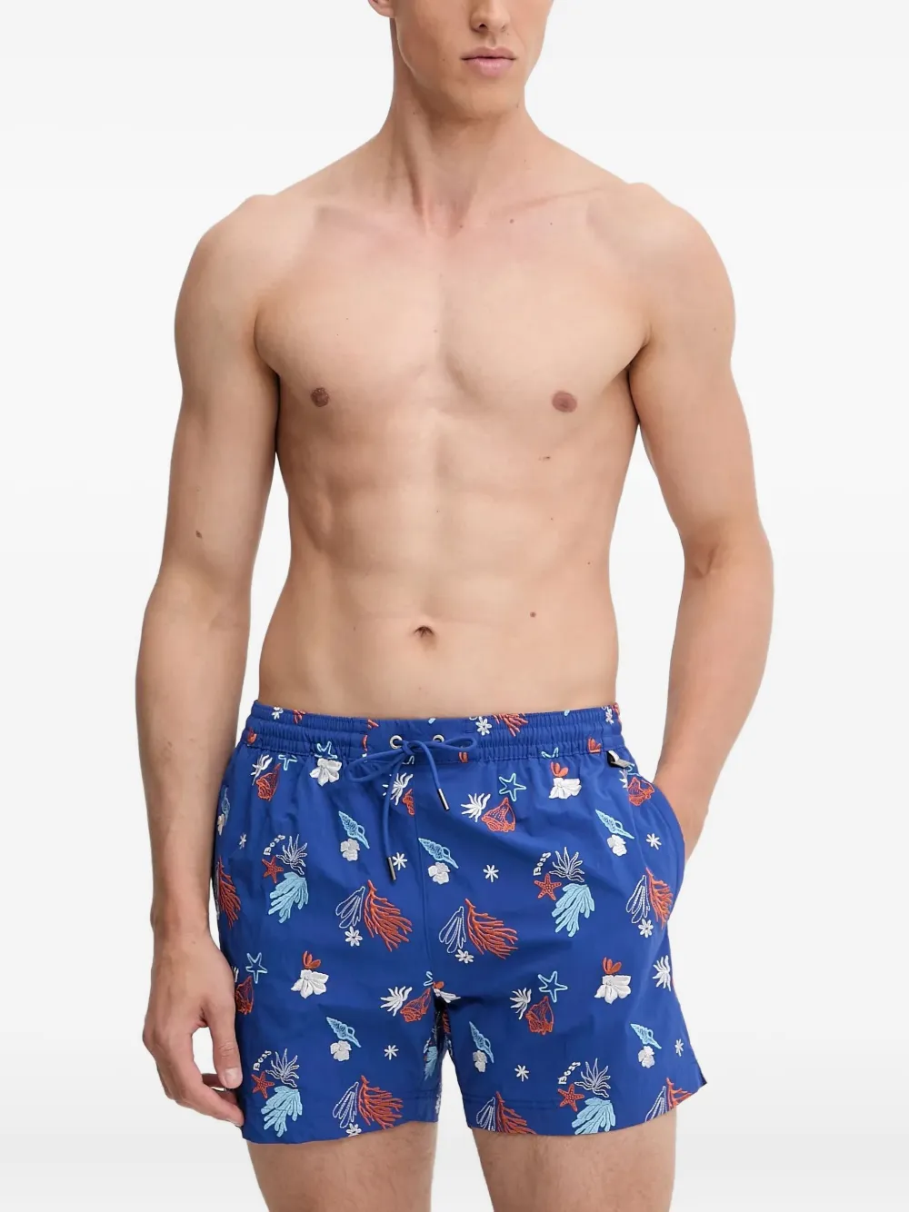 BOSS Zwembroek met trekkoord Blauw