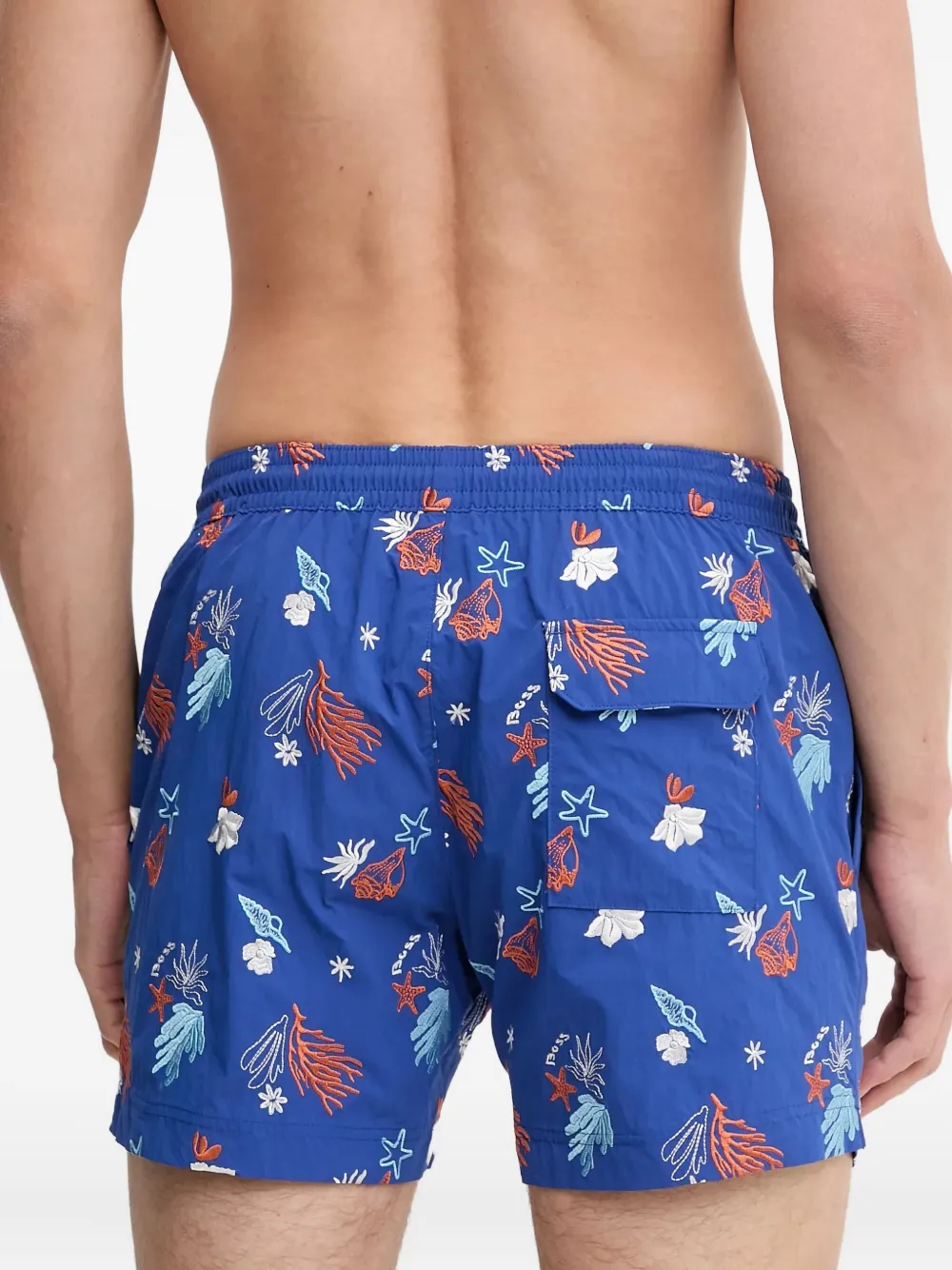BOSS Zwembroek met trekkoord Blauw