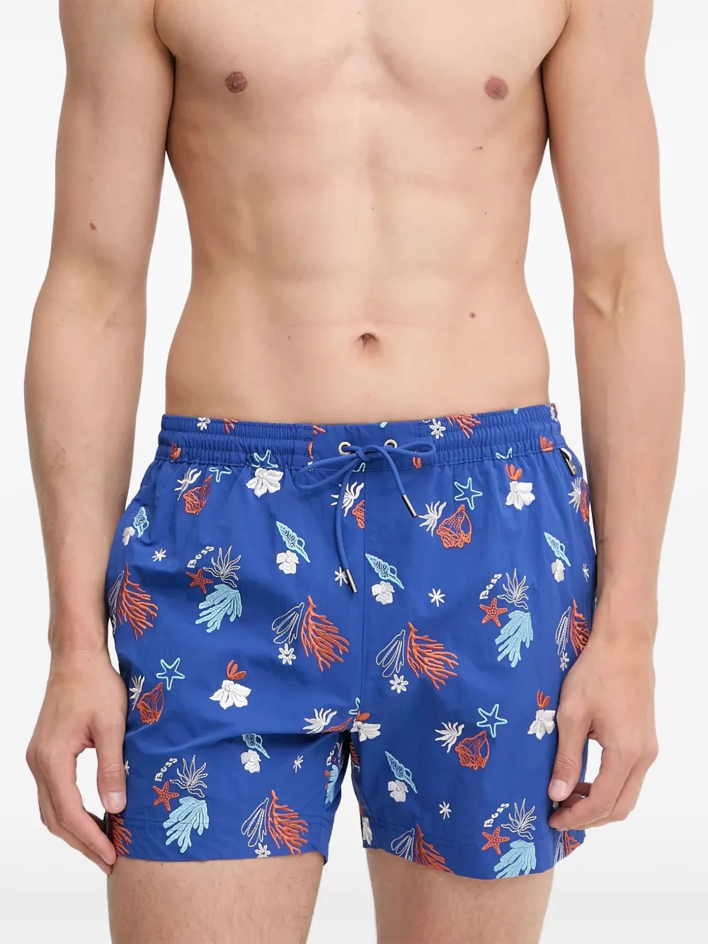 BOSS Zwembroek met trekkoord Blauw