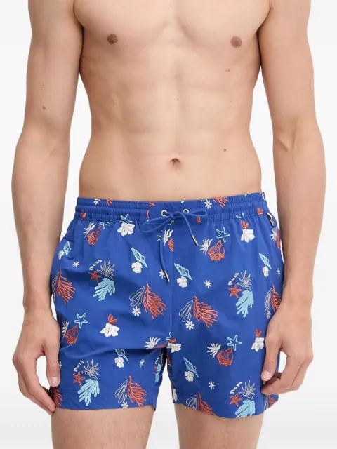 BOSS shorts de playa con estampado de vida marina