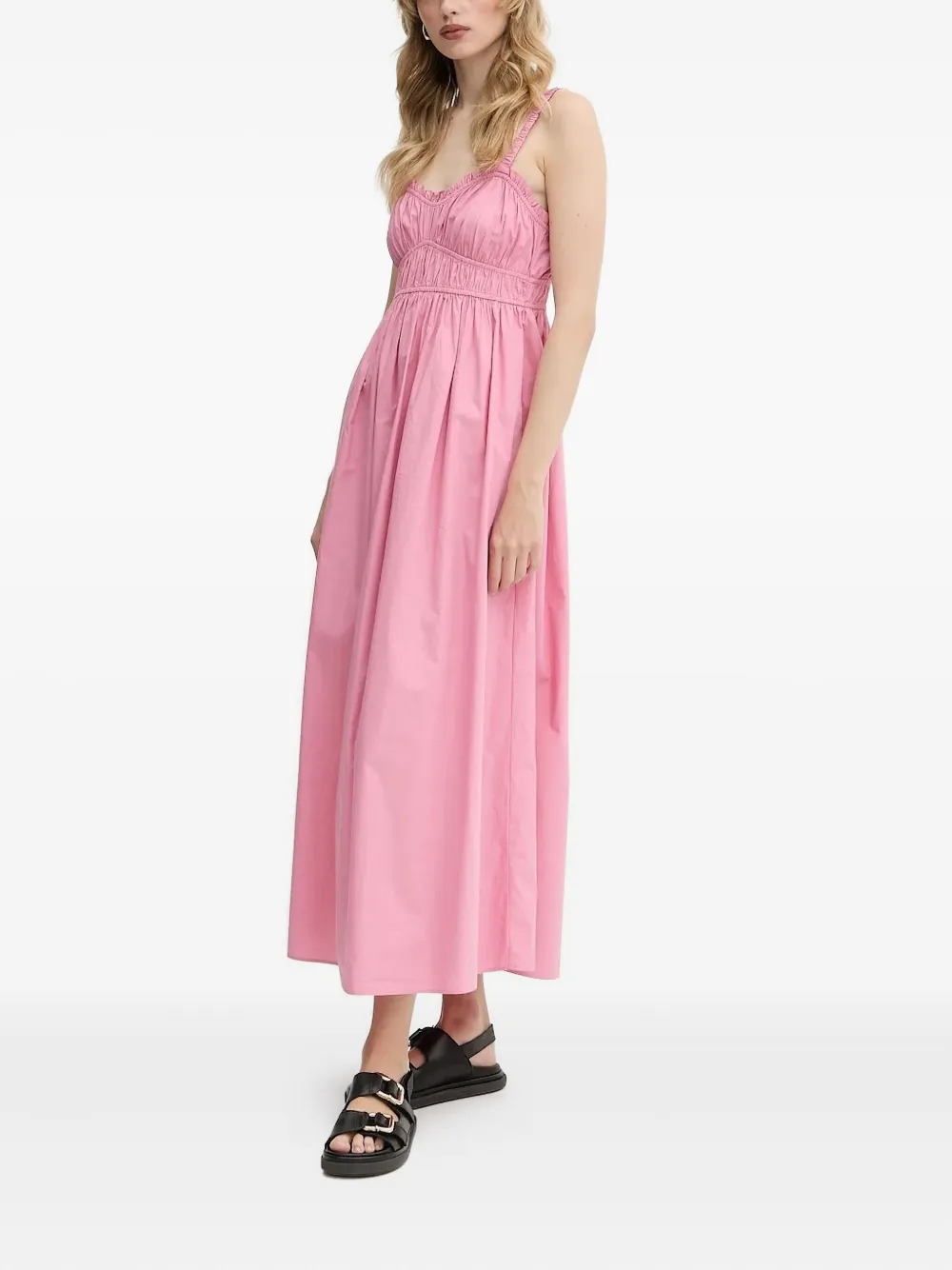 BOSS gathered-bodice midi dress | Pink | Image 1