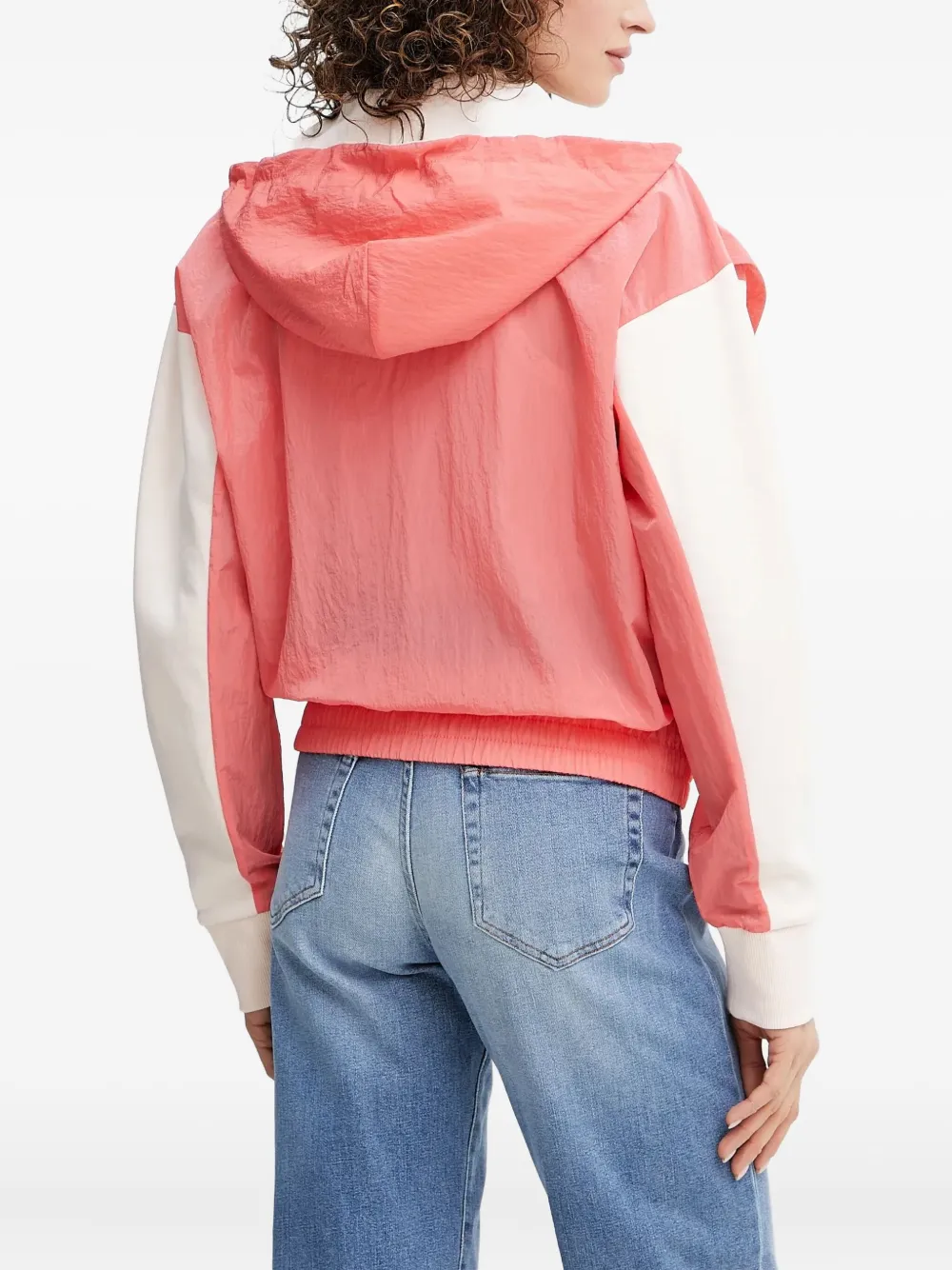 BOSS panelled hooded jacket Beige