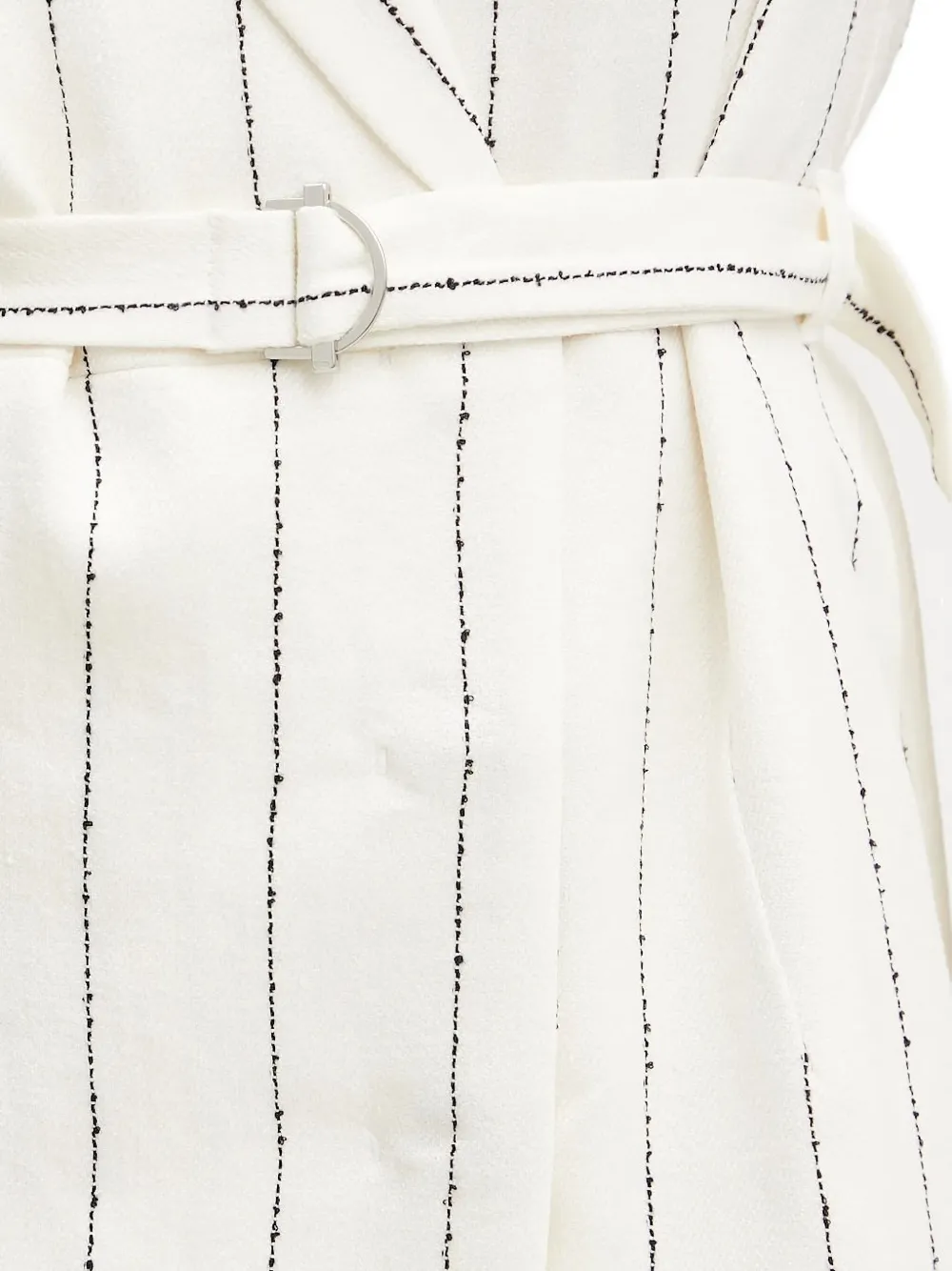 BOSS Midi-jurk met krijtstreep en ceintuur Wit