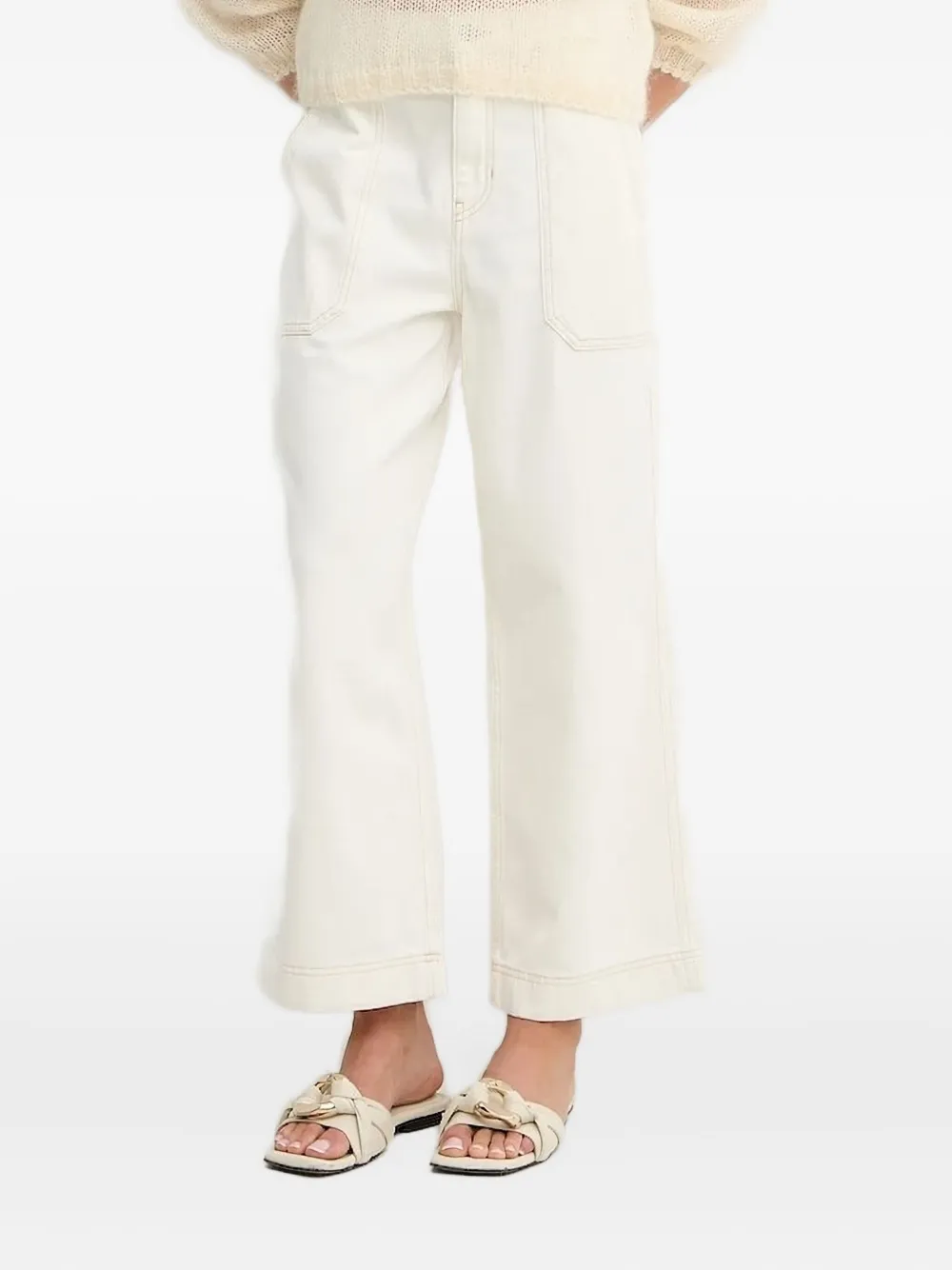 BOSS contrast-stitch jeans Beige
