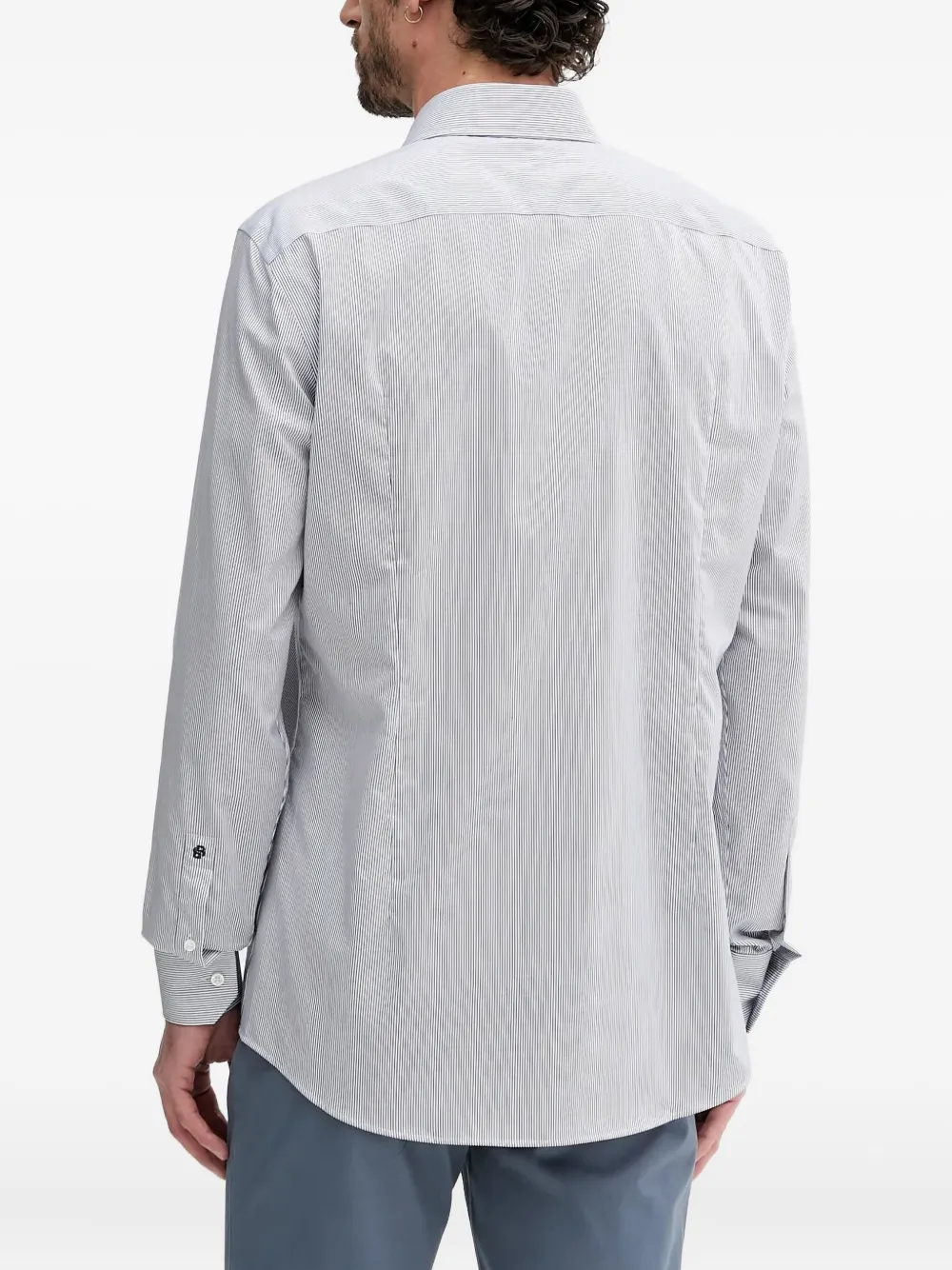 BOSS Overhemd met krijtstreep Blauw