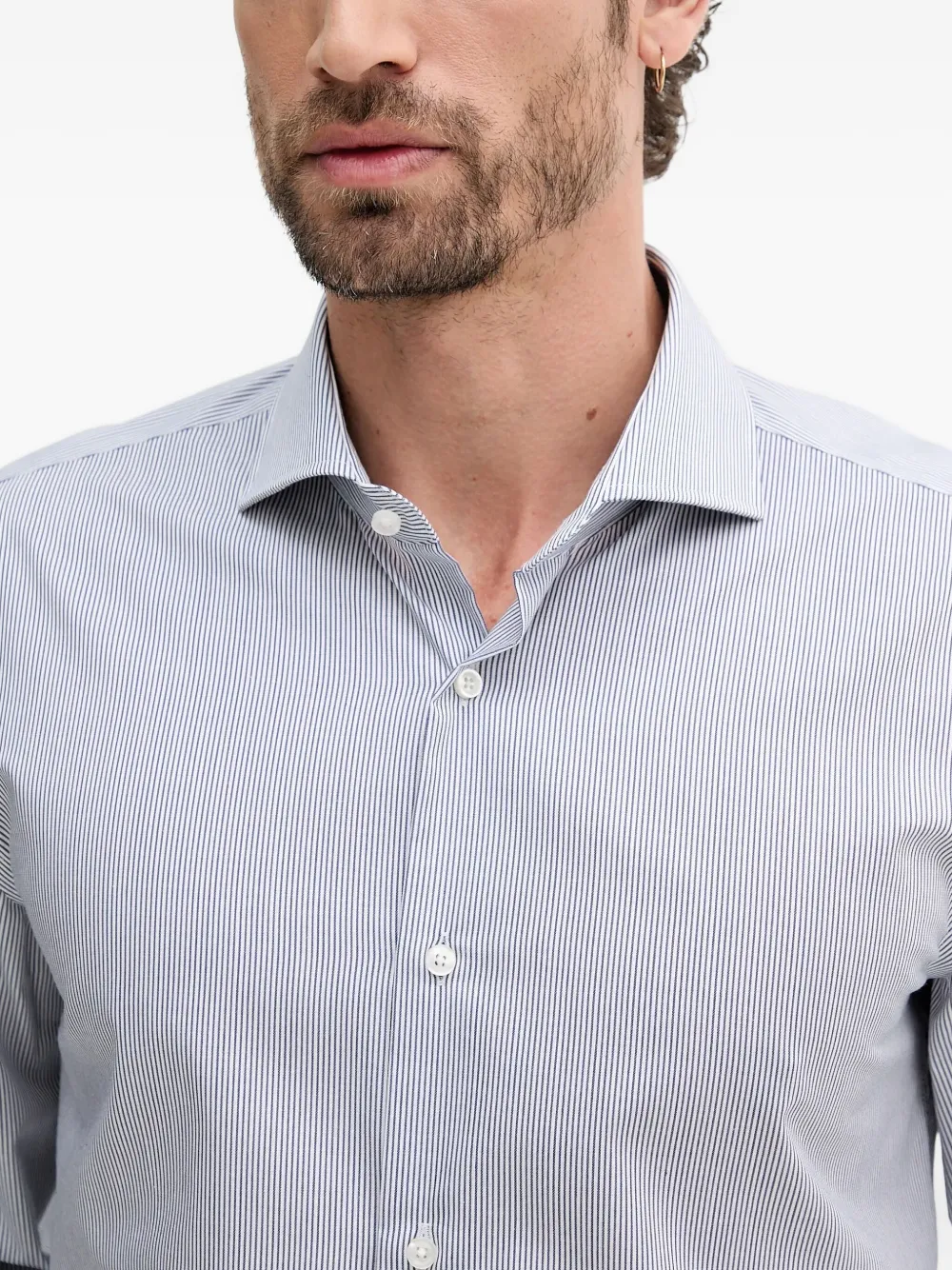 BOSS Overhemd met krijtstreep Blauw