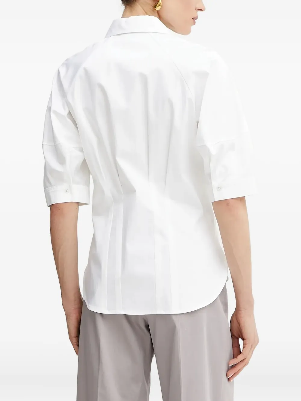 Hugo Boss Button-front Fitted Shirt In White