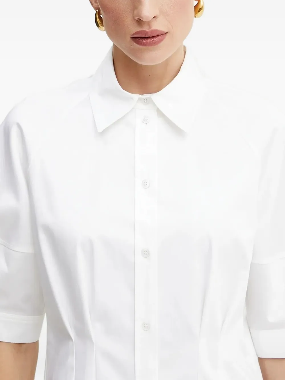 Hugo Boss Button-front Fitted Shirt In White