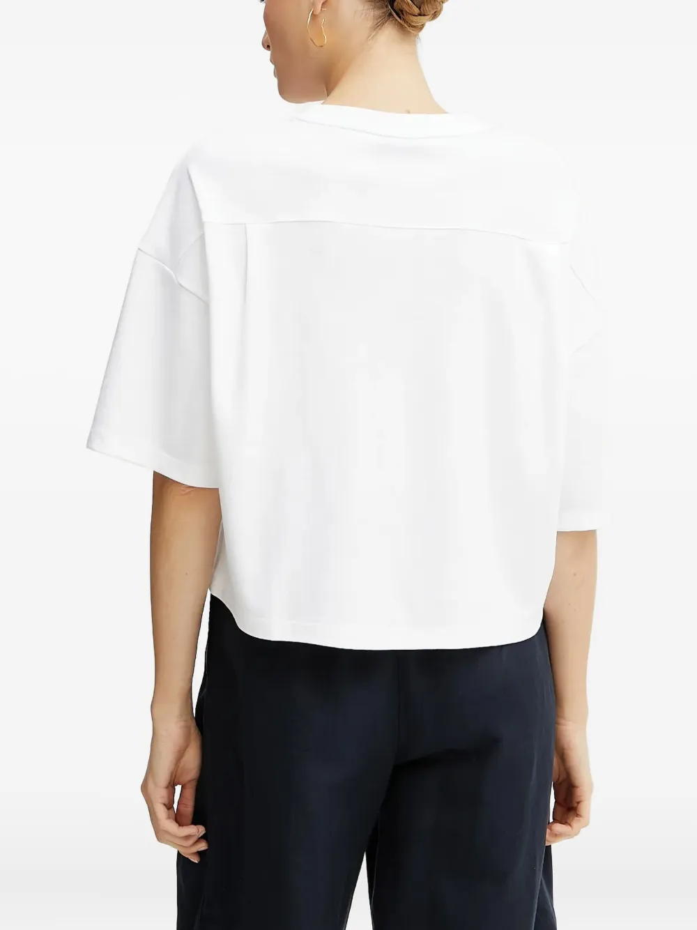 BOSS embroidered boxy T-shirt Wit
