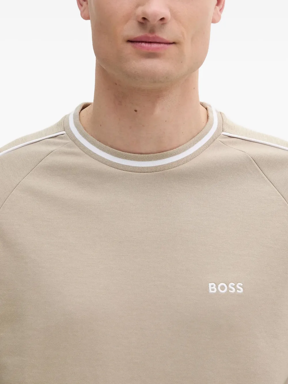 Hugo Boss Crew-neck Sweatshirt In Neutral